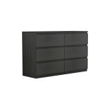 Cómoda de 6 Cajones con Amplio Espacio de Almacenaje - Color Wengue - 120x40x75 cm - Mueble Moderno para Dormitorio.