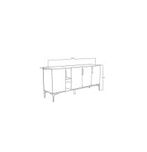 Buffet en Melamina Color Roble, 180x40x78 cm, Diseño Moderno y Duradero