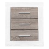 Mesita de Noche, Mesilla de Dormitorio, Color Pino y Gris, Medidas: 50 cm (Lar) x 34,6 cm (Fon) x 60 cm (Al)