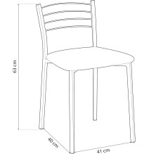 Pack de 4 Sillas de Cocina – Metálicas en Acabado Gris y Blanco, Medidas: 40 cm x 41 cm x 63 cm