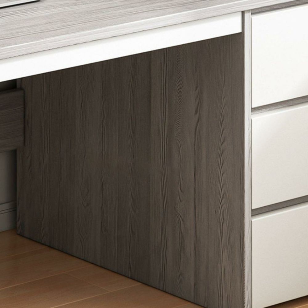 Meyvaser.com Ecommerce Company Escritorio de Oficina con 3 Cajones, MDF Gris y Blanco, 120x48x74cm - Moderno y Funcional