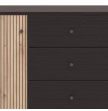 Aparador de Estilo Artisan Negro con 2 Puertas y 4 Cajones - Medidas 157x40x92,5 cm