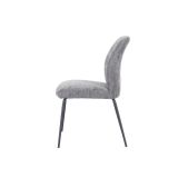 Pack de 2 Sillas Tapizadas en Tela Gris con Patas en Acabado Negro, Asiento y Respaldo Ergonómicos, Medidas 61x47x89 cm