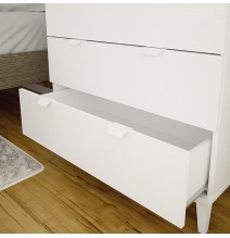 Cómoda con 4 Cajones, para Dormitorio, Acabado en Color Blanco, Medidas: 80 cm (Ancho) x 98 cm (Alto) x 48 cm (Fondo)